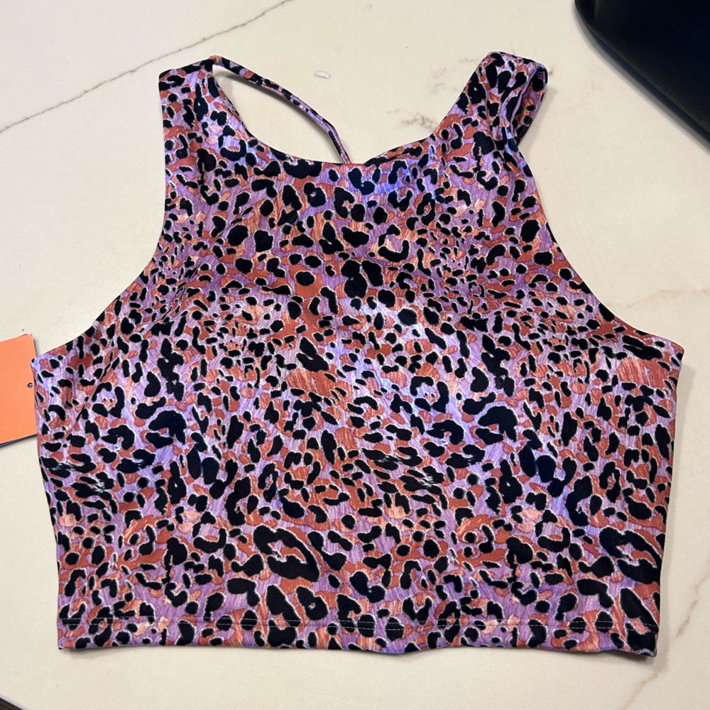 NWT Small Joylab Longline Sports Bra Cheetah Print